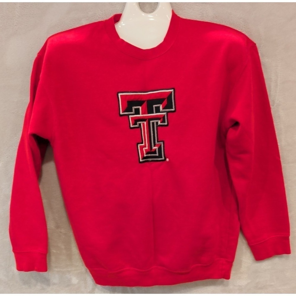 Texas Tech Red Raiders Sweatshirt Adult L Red Viatran Heavyweight NCAA Logo